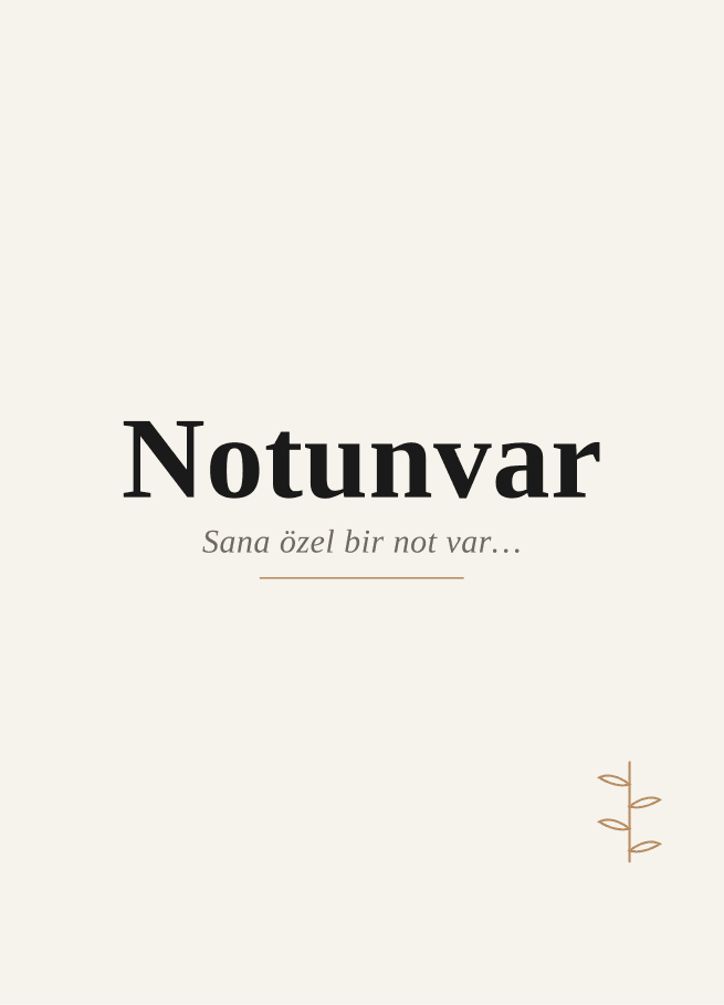Notunvar ürün kartı — ön yüz: Sana özel bir not var